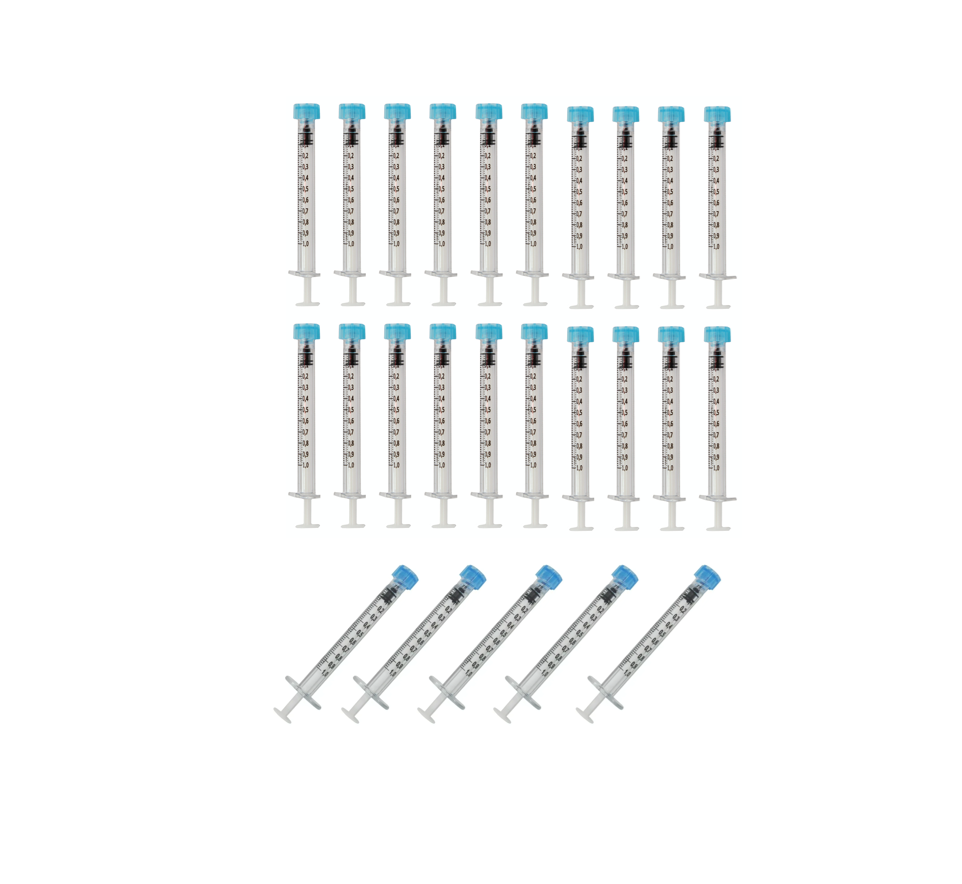 Seringa Cristal Policarbonato 1ml Resíduo Zero - 25 Seringas